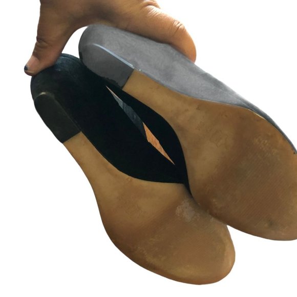 Ann Taylor Black Suede Leather Wedge Platform Ankl - Picture 3 of 9